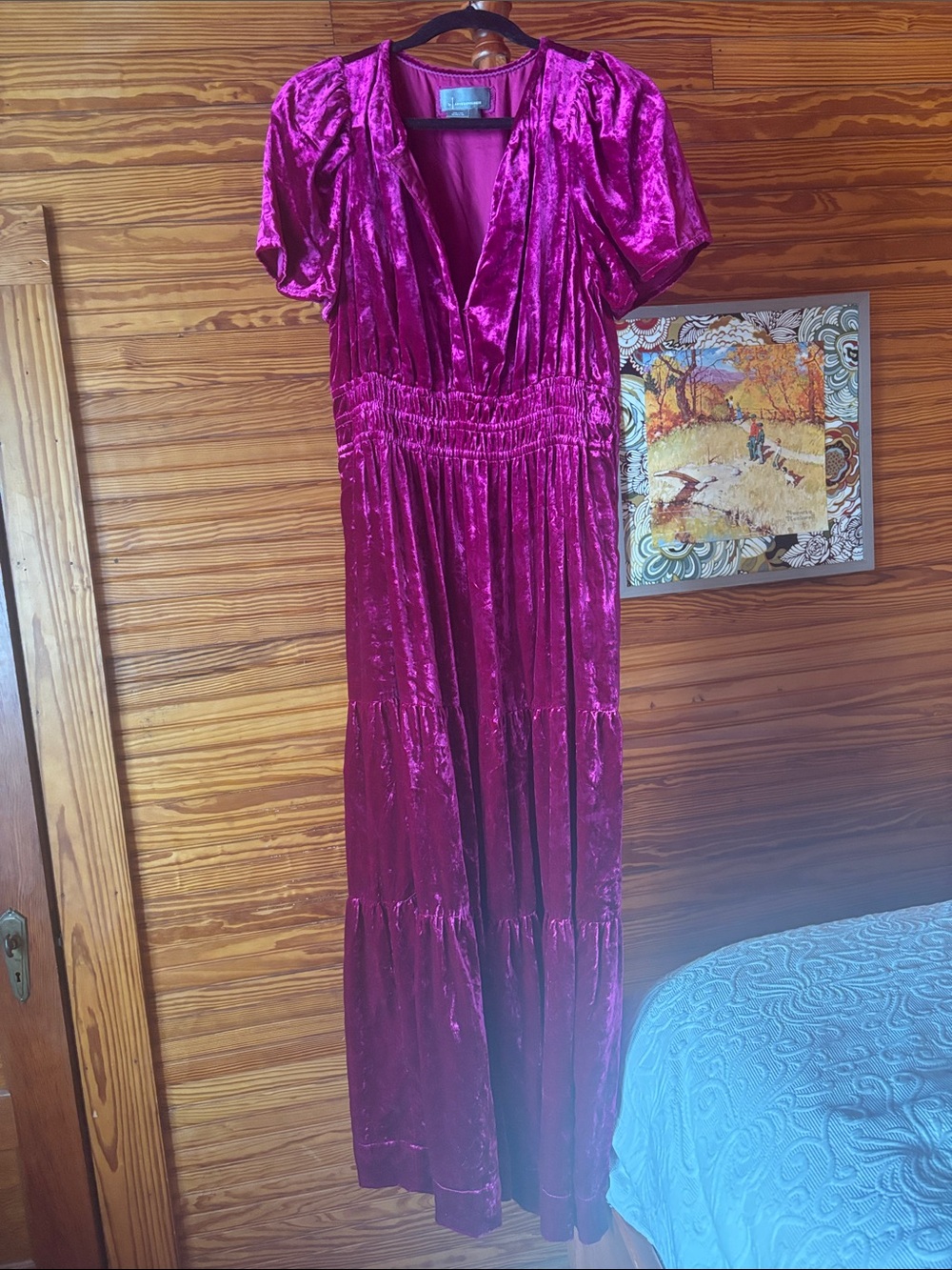 Anthropologie Deep Fuchsia Slip Dress